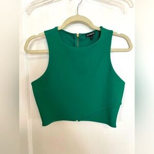 Green Laser Cut Crop Top